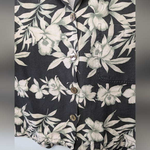 TOMMY BAHAMA 100% Silk CROP hawaïen blouse size medium - Picture 2 of 8